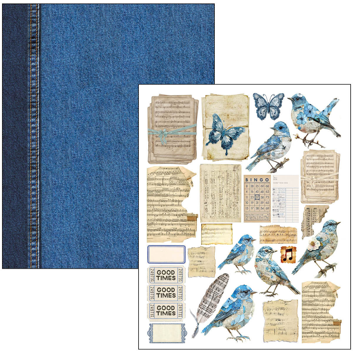 Ciao Bella - Mixed Media Book - Urban Blue Denim - Maxi