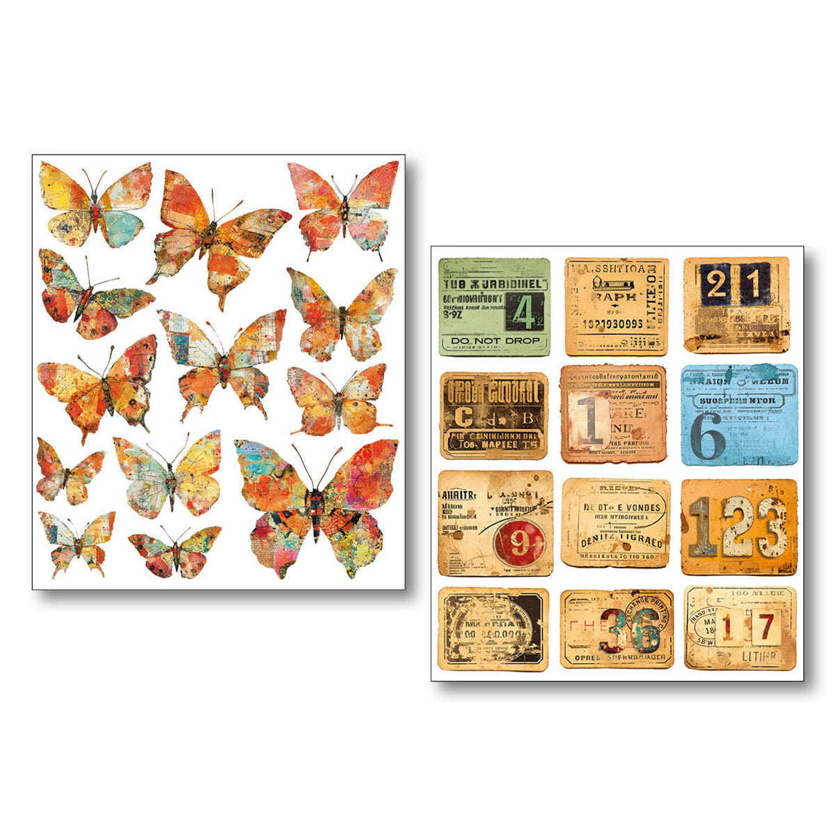 Ciao Bella - Lumania Art Sticker set - Grungy Tags