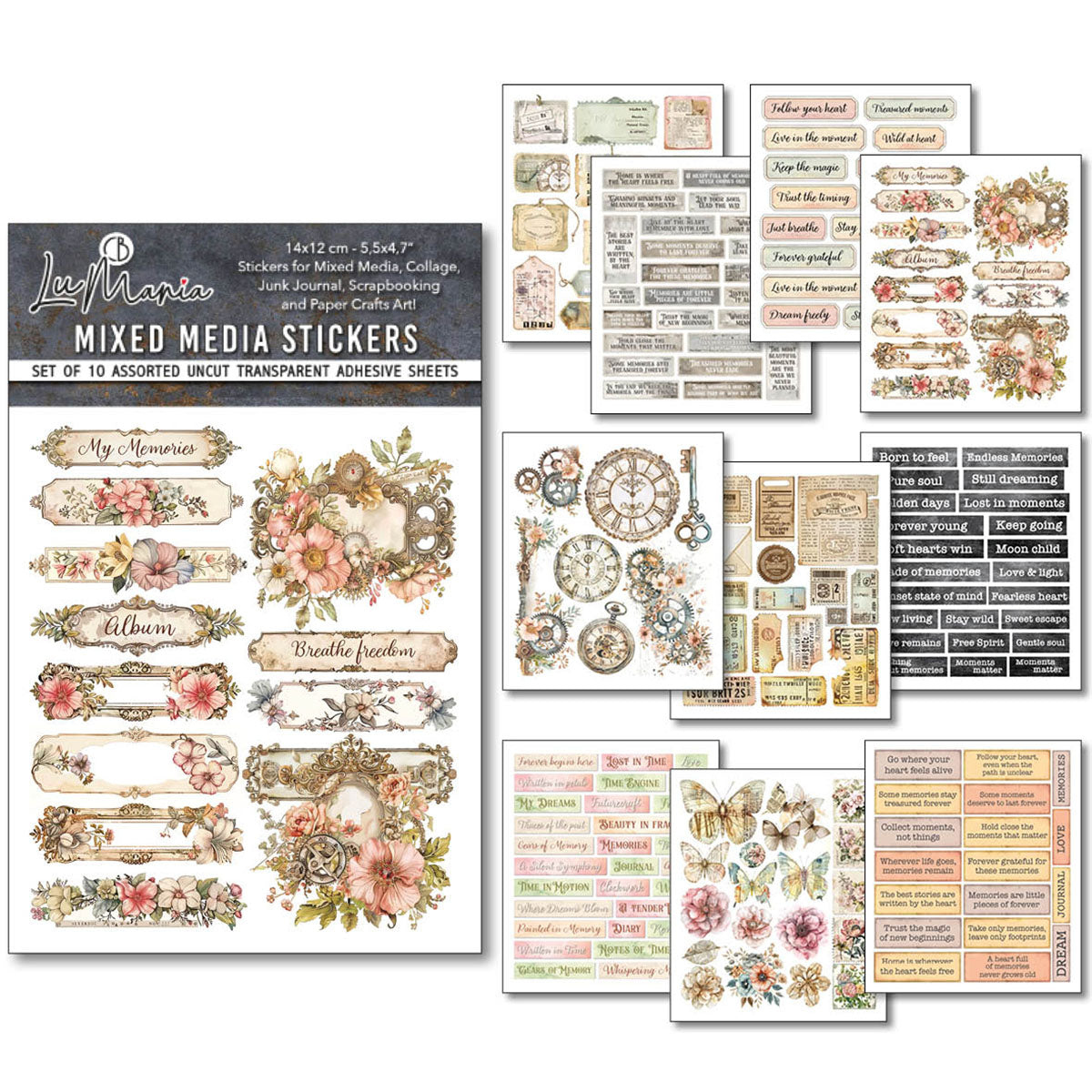 Ciao Bella - Mixed Media Art Sticker set - Lost in Time
