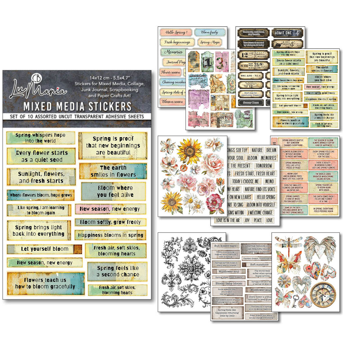Ciao Bella - Mixed Media Art Sticker set - The sound of spring