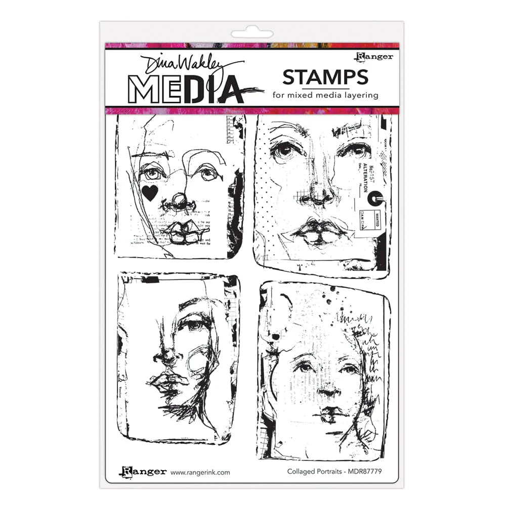 Dina Wakley Media - Stamps - Collaged Portraits