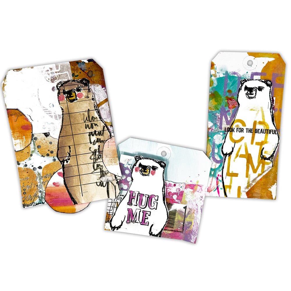 Dina Wakley Media - Stamps - Scribbly Bears