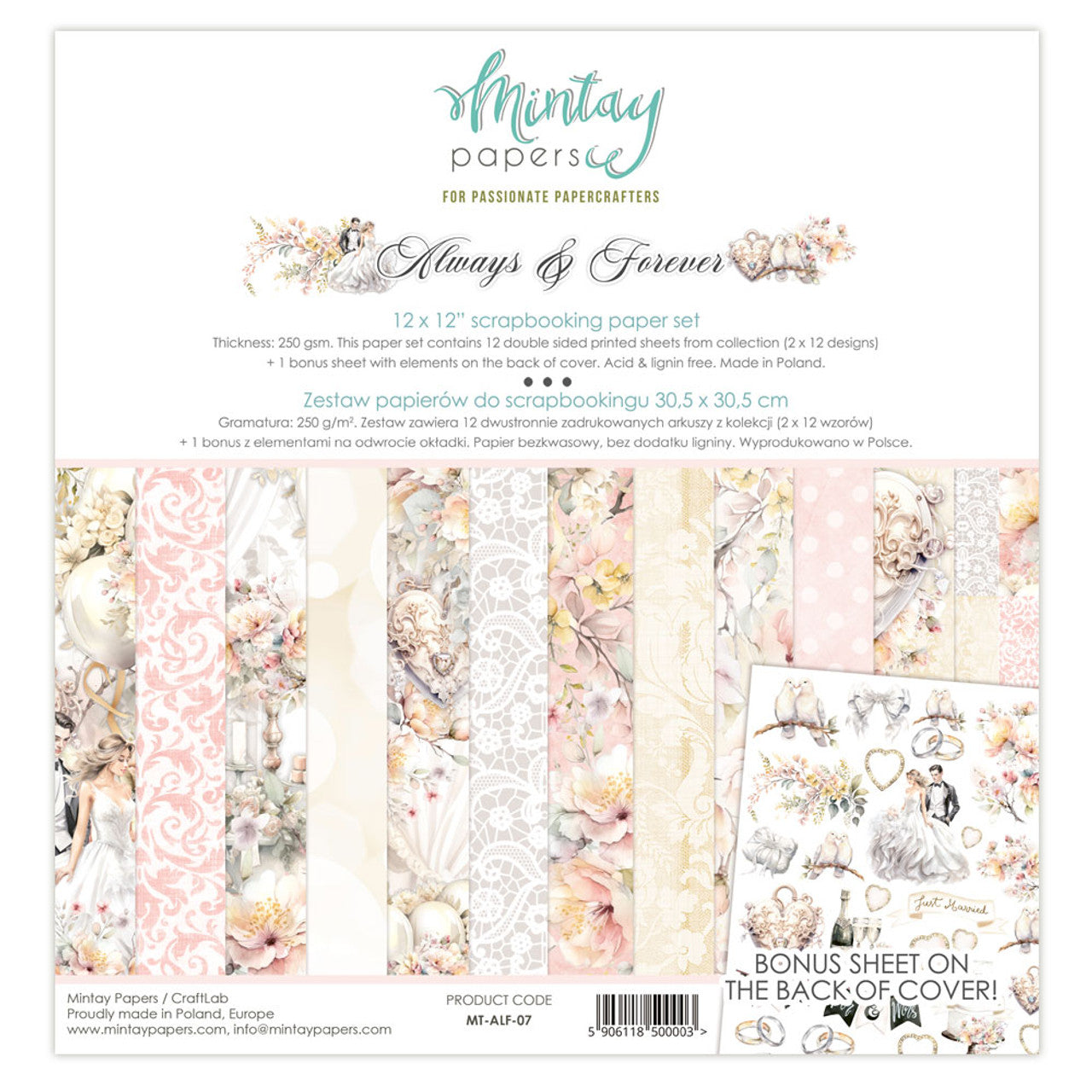 Mintay Papers - Always and Forever - Paper Pack - 12 x 12"