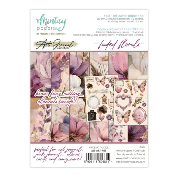 Mintay Papers - 6 x 8" Art Journal Paper Pad - Faded Florals