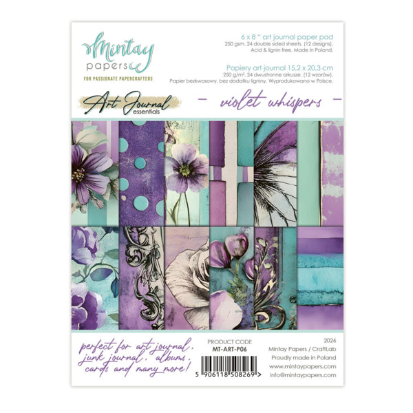 Mintay Papers - 6 x 8" Art Journal Paper Pad - Violet Whisper