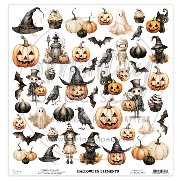 Mintay Papers - Halloween Elements - Klippark - 12 x 12"