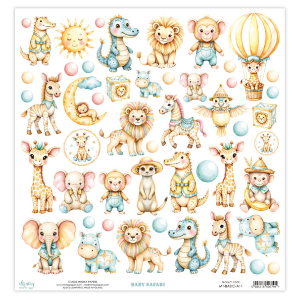 Mintay Papers - Baby Safari - Klippark - 12 x 12"