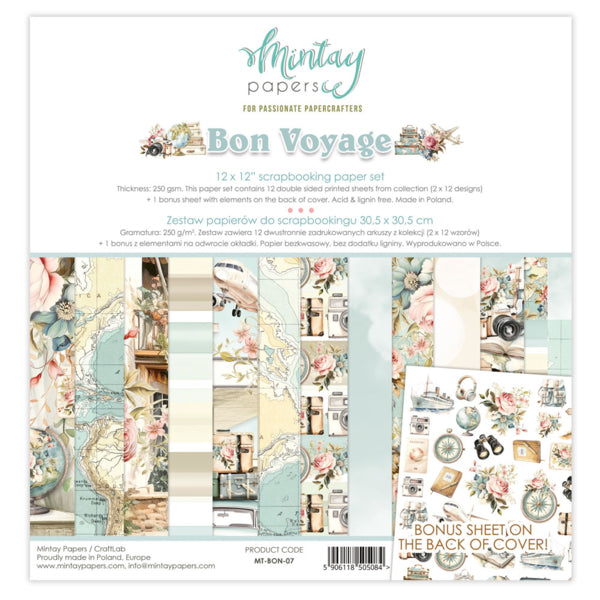 Mintay Papers - Bon Voyage - Paper Pack - 12 x 12"