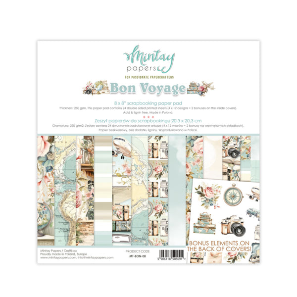 Mintay Papers - Bon Voyage - Paper Pad - 8 x 8"