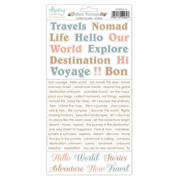 Mintay - Bon Voyage - Paper Stickers Words - 6 x 12"