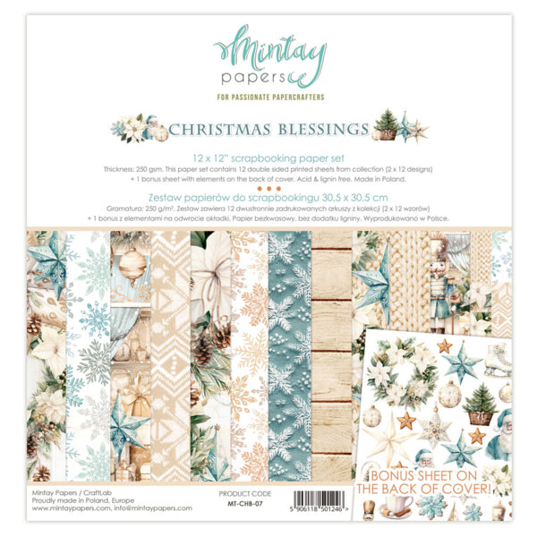 Mintay Papers -Christmas Blessings - Paper Pack - 12 x 12"