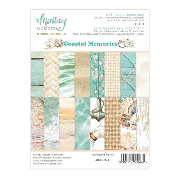 Mintay Papers - Coastal Memories - Add On Paper Pad - 6 x 8"