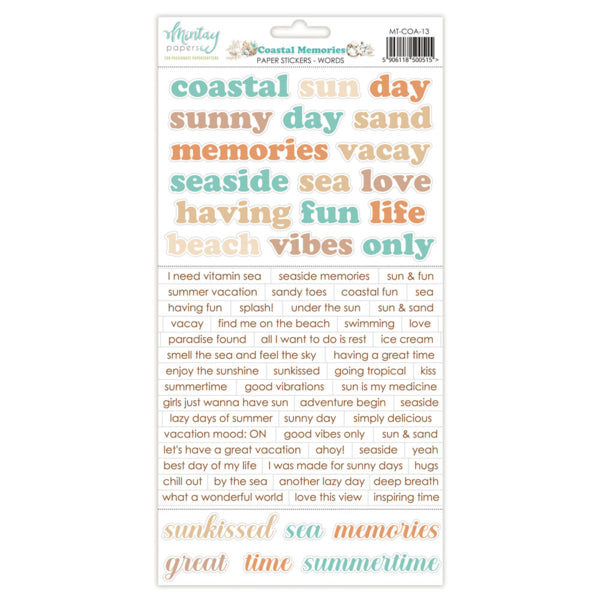 Mintay - Coastal Memories - Paper Stickers Words - 6 x 12"