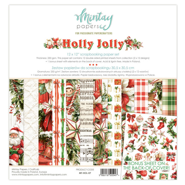 Mintay Papers - Holly Jolly - Paper Pack - 12 x 12"