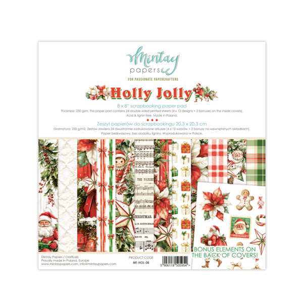 Mintay Papers - Holly Jolly - Paper Pad - 8 x 8"
