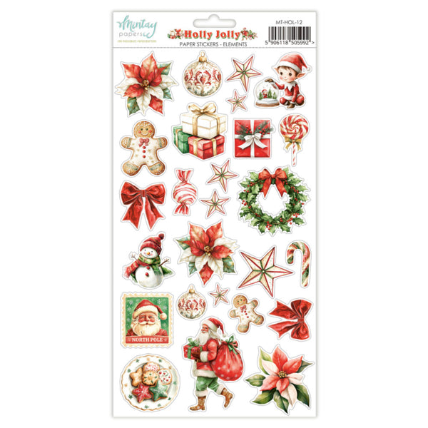 Mintay - Holly Jolly - Paper Stickers - Elements - 6 x 12"