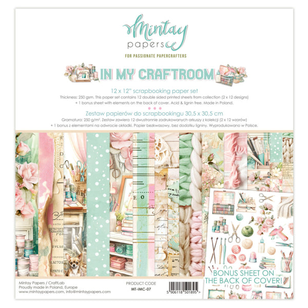 Mintay Papers - In my Craftroom - Paper Pack - 12 x 12"