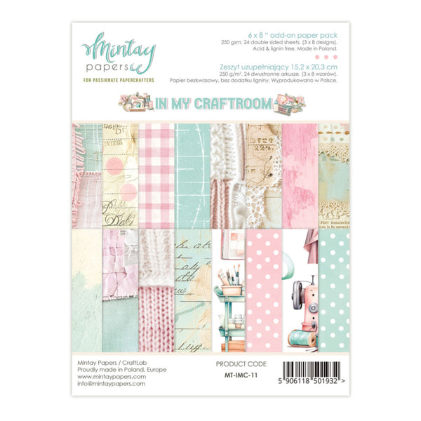 Mintay Papers - In my Craftroom - Add On Paper Pad - 6 x 8"