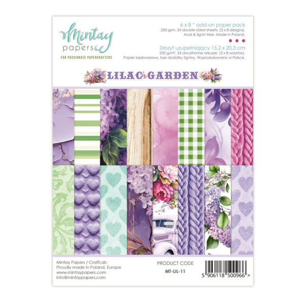 Mintay Papers - Lilac Garden - Add On Paper Pad -  6 x 8"