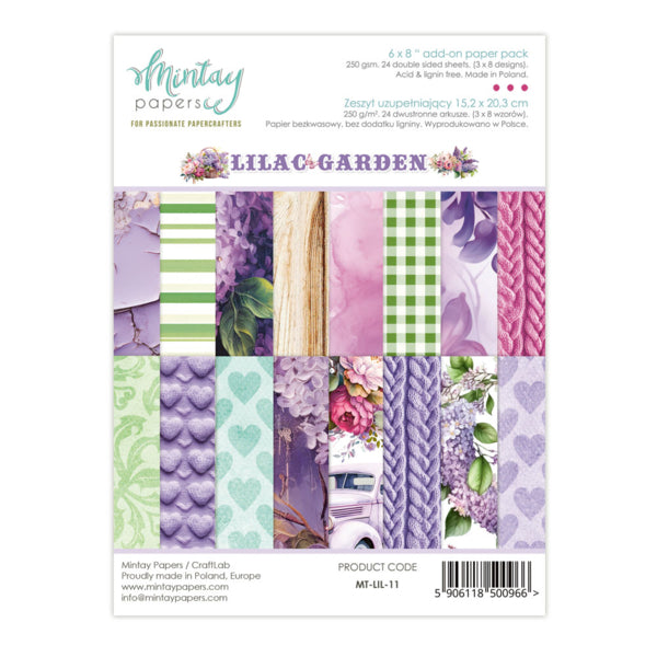 Mintay Papers - Lilac Garden - Add On Paper Pad - 6 x 8"