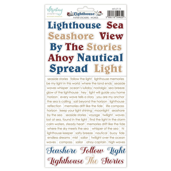Mintay - Lighthouse - Paper Stickers Words - 6 x 12"