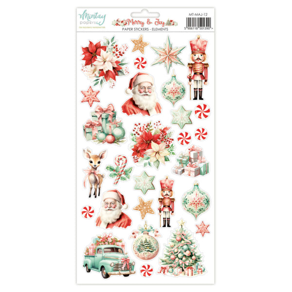 Mintay - Merry & Joy - Paper Stickers Elements - 6 x 12"