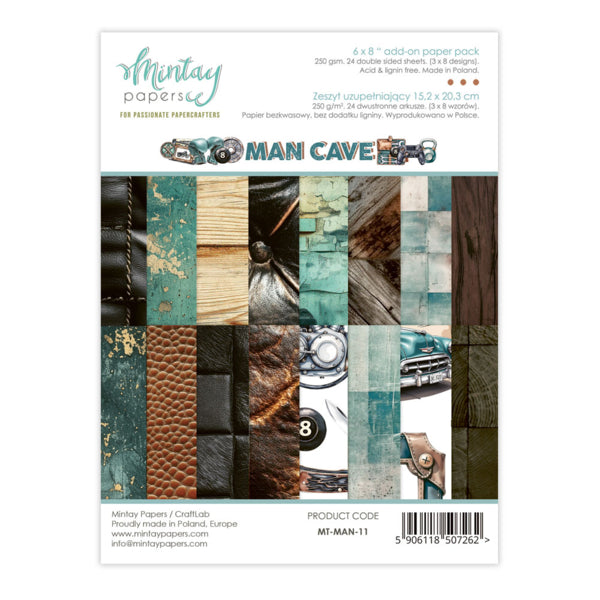Mintay Papers - Add On Paper Pad - 6 x 8" - Man Cave