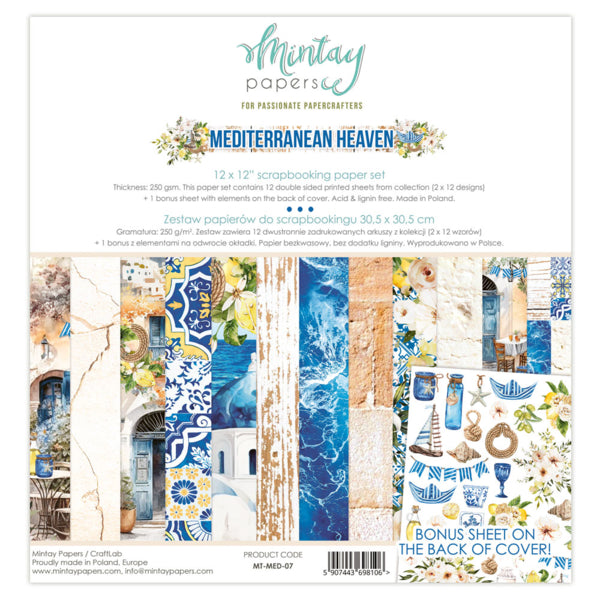 Mintay Papers - Mediterranean Heaven - Paper Pack - 12 x 12"