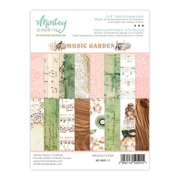 Mintay Papers - Music Garden - Add On Paper Pad - 6 x 8"