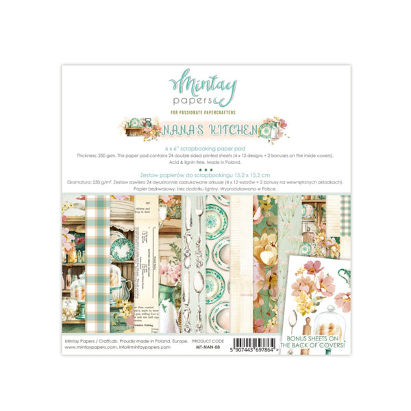 Mintay Papers - Nana's Kitchen - Paper Pad -  6 x 6"