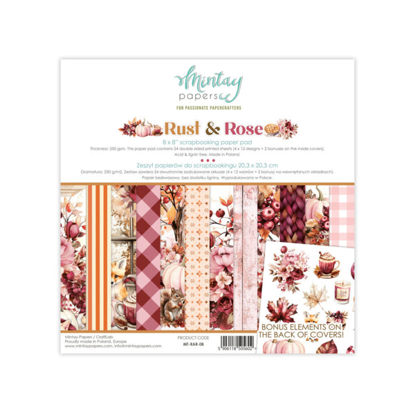 Mintay Papers - Rust & Rose - Paper Pad - 8 x 8"