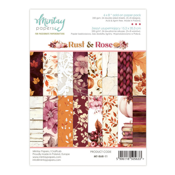 Mintay Papers - Add On Paper Pad - 6 x 8" - Rust & Rose