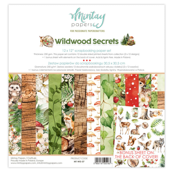 Mintay Papers - Wildwood Secrets - Paper Pack - 12 x 12"