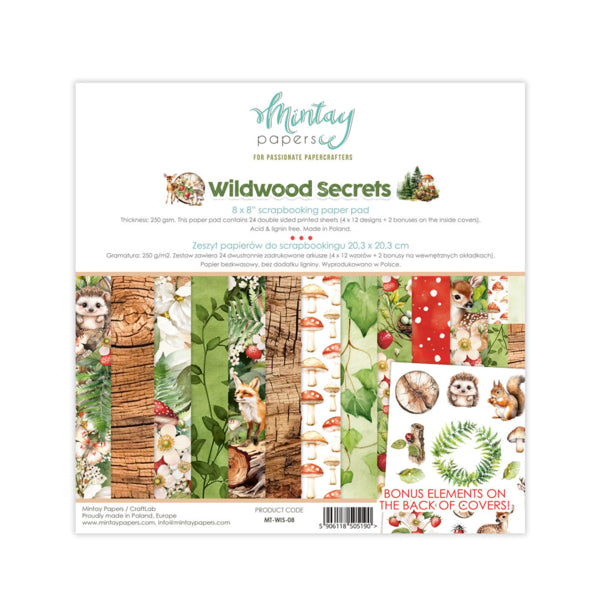 Mintay Papers - Wildwood Secrets - Paper Pad - 8 x 8"