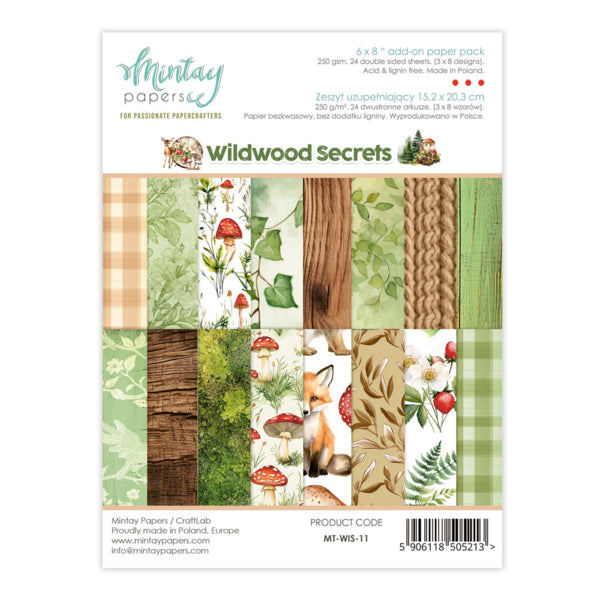 Mintay Papers - Wildwood Secrets - Add On Paper Pad - 6 x 8"