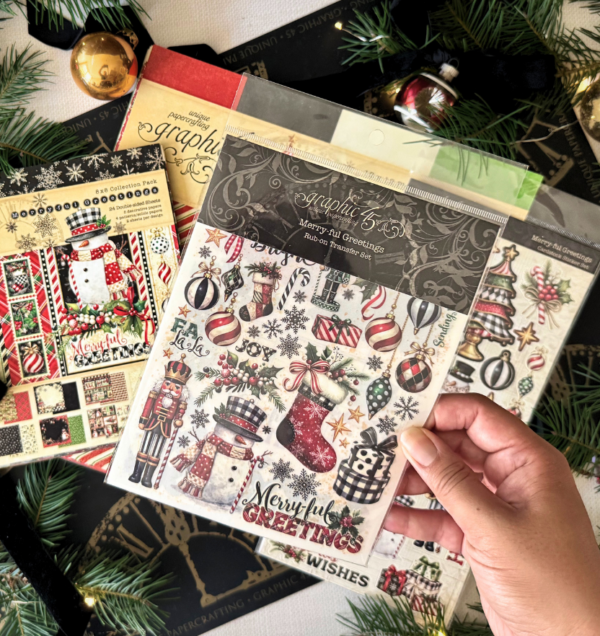 Graphic 45 - Rub On Transfers - Merry-ful Greetings