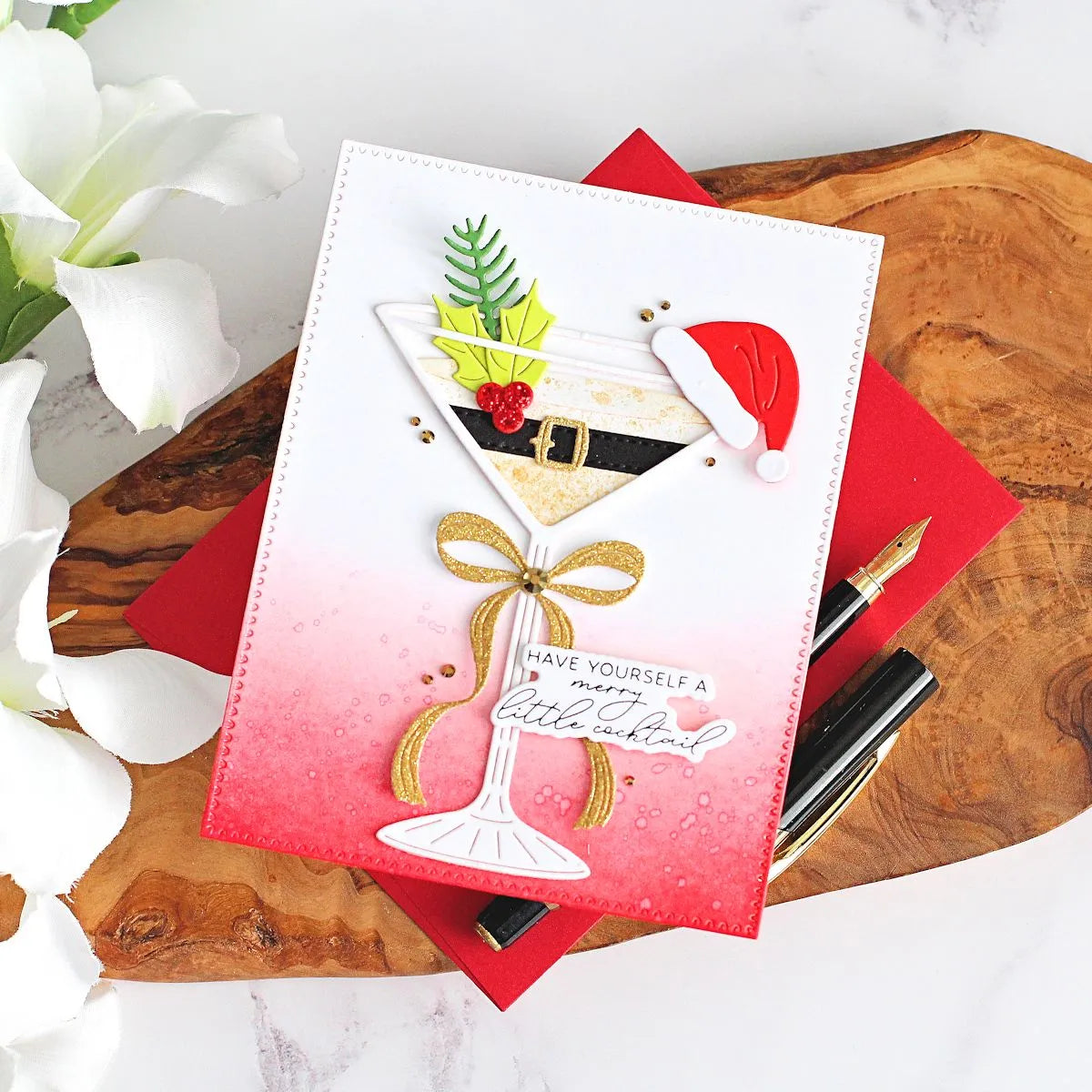 Spellbinders - Dies - Christmas Cocktails Etched Dies from the Happy Hour Collection