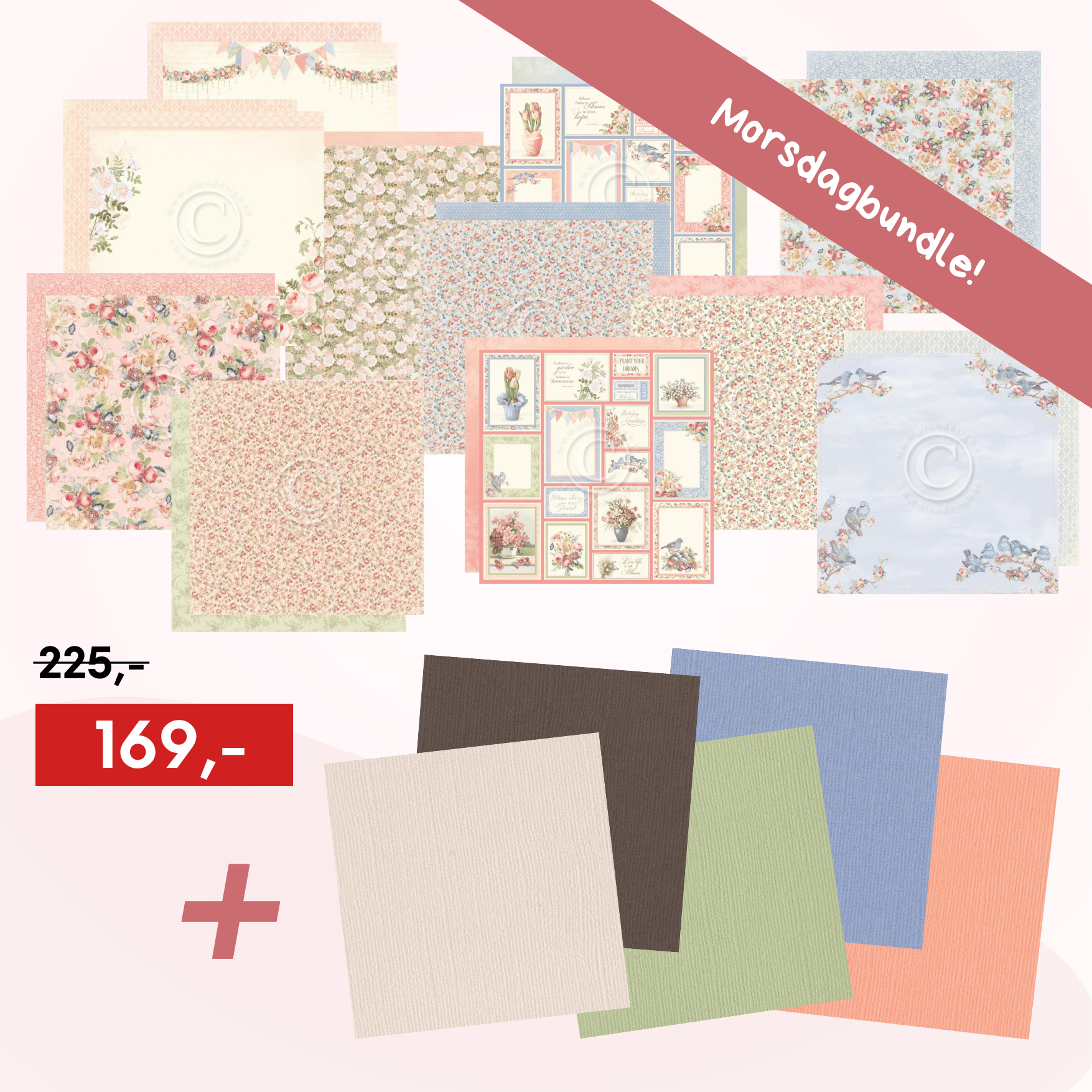 Morsdagsbundle! Garden of Hope + 5stk Bazzill kartong