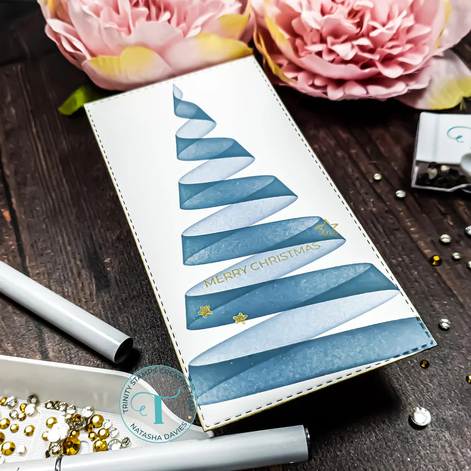 Trinity Stamps - Layering Stencil - Ribbon Wrapped Tree