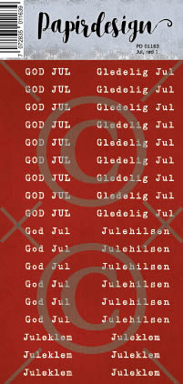 Papirdesign - Ord klistremerker - Jul, rød 1