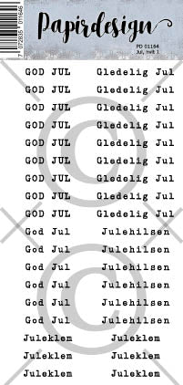 Papirdesign - Ord klistremerker - Jul, hvit 1