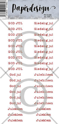 Papirdesign - Ord klistremerker - Jul, hvit 2
