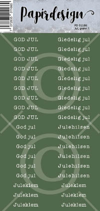 Papirdesign - Ord klistremerker - Jul, grønn 1