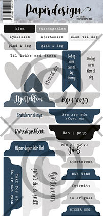 Papirdesign - Klistremerker - Tag Hjerteklem