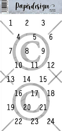 Papirdesign - Runde klistremerker - 1-24 HVIT