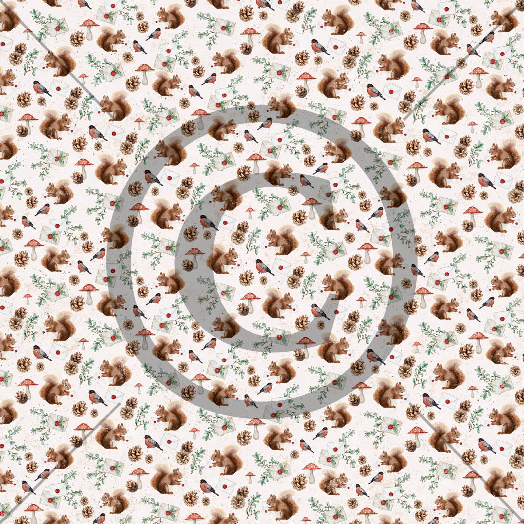 Papirdesign - Julestemning - Ekorn og dompap