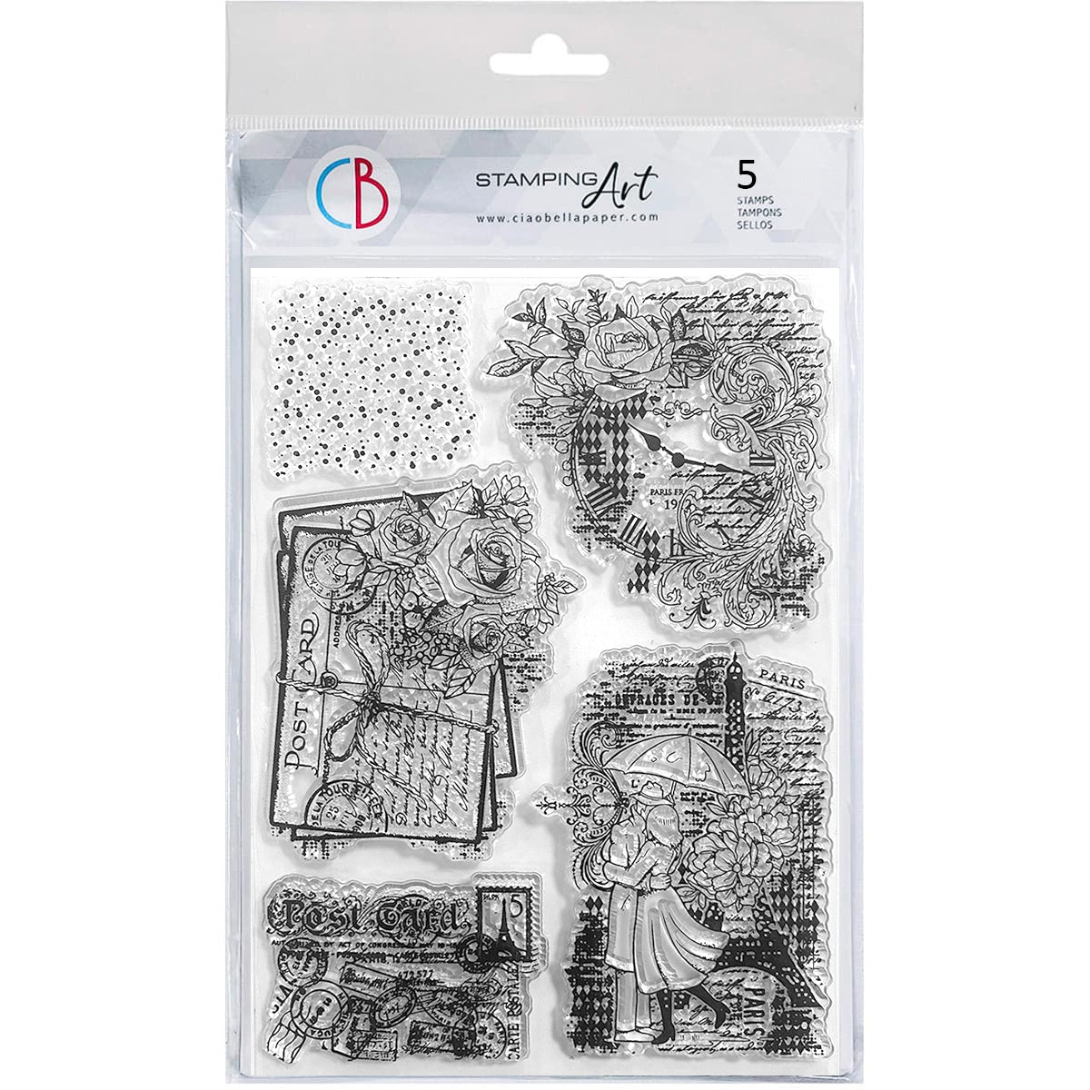 Ciao Bella - Clear Stamps - Paris Je t'aime - Winter Romance  - 6 x 8"
