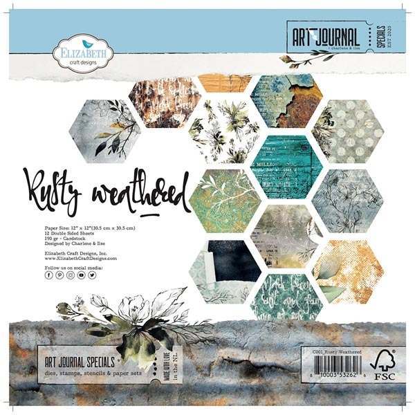 Elizabeth Craft - Rusty Weathered - Paper Pack 12 x 12"