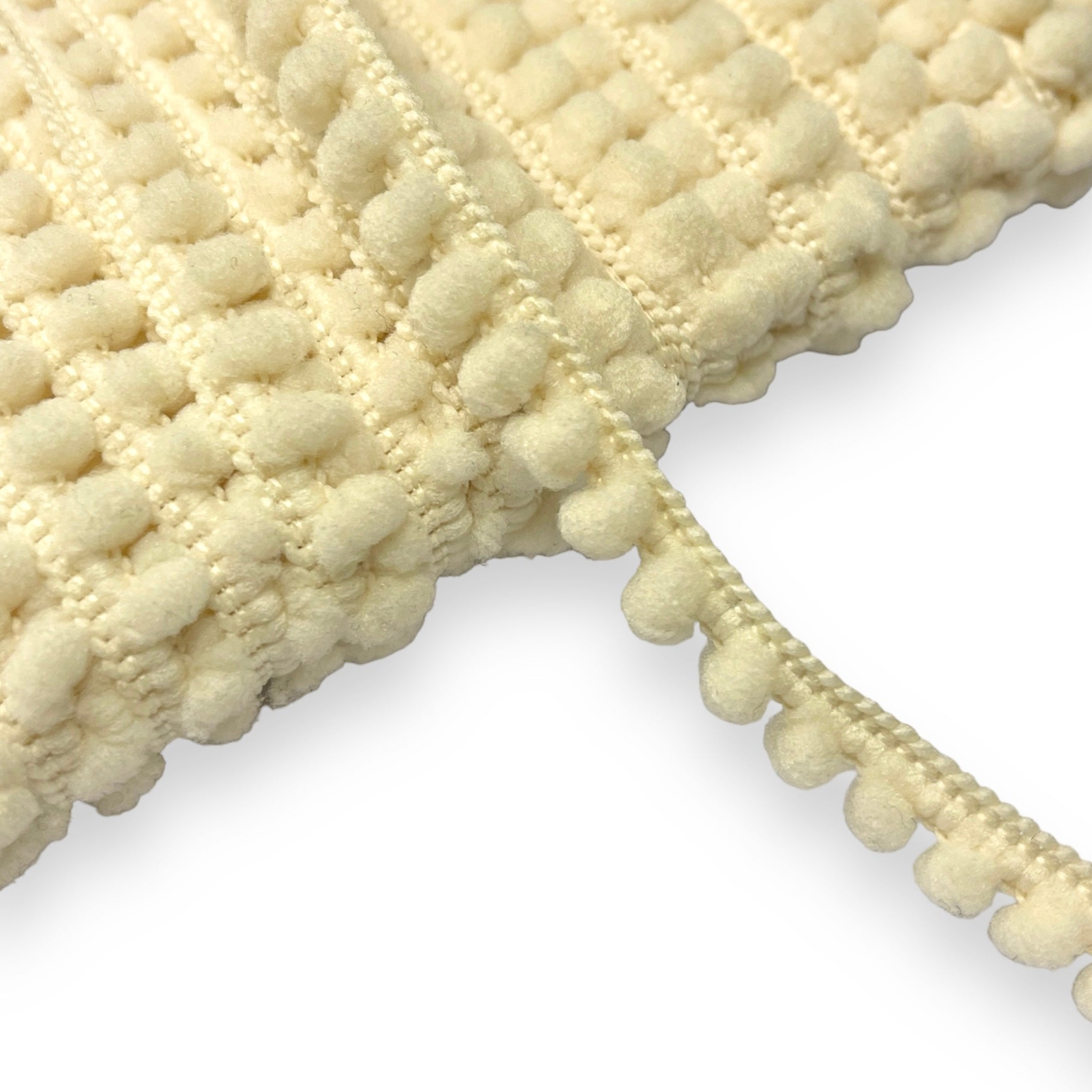 Belagio - Pom Pom Ribbon - Creme - Metervis