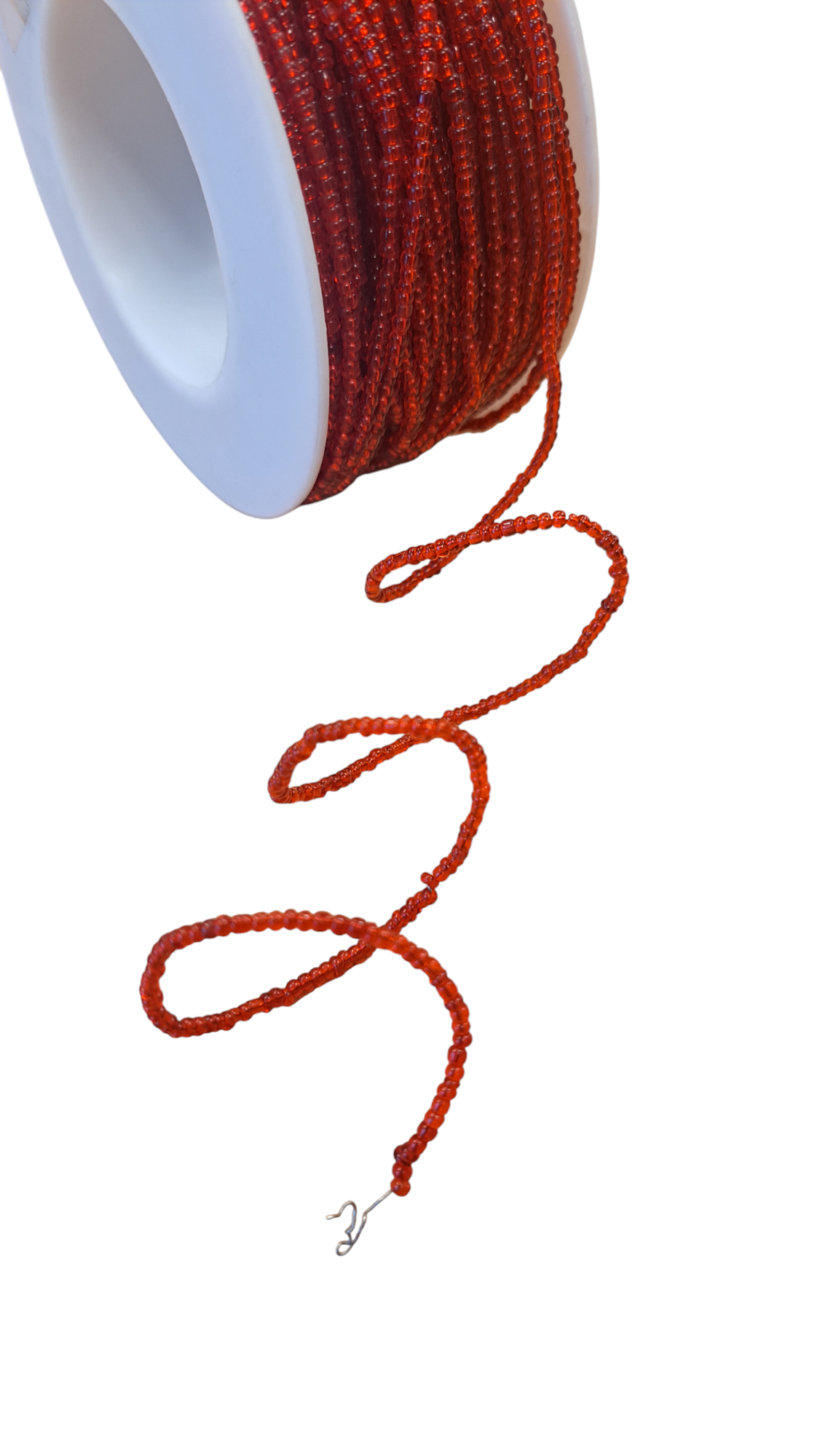 Edelweiss - Wire Glassperlebånd - Rød - (metervis)